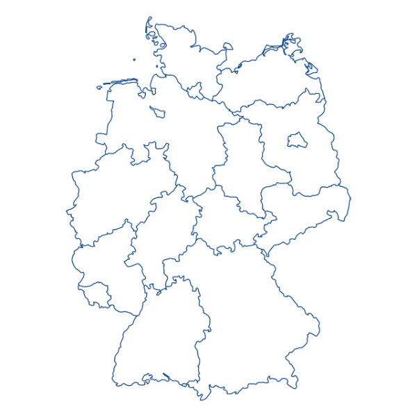 Deutschlandkarte mit blauen Linien